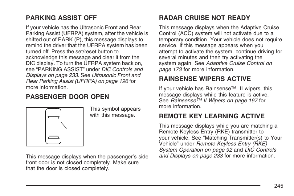 Cadillac 2007 DTS User Manual | Page 245 / 508