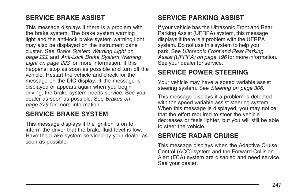 Cadillac 2007 DTS User Manual | Page 247 / 508