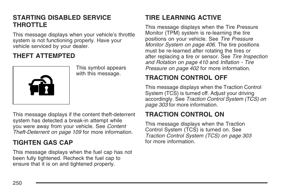 Cadillac 2007 DTS User Manual | Page 250 / 508