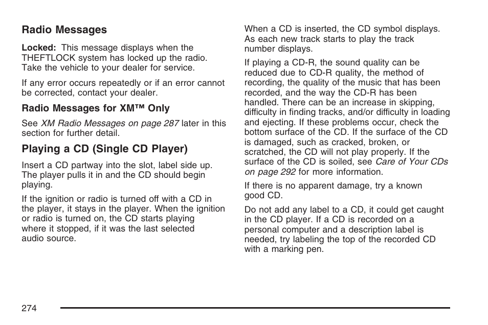 Cadillac 2007 DTS User Manual | Page 274 / 508