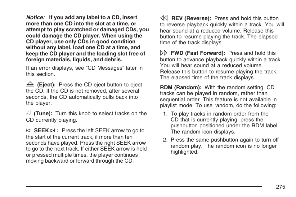 Cadillac 2007 DTS User Manual | Page 275 / 508