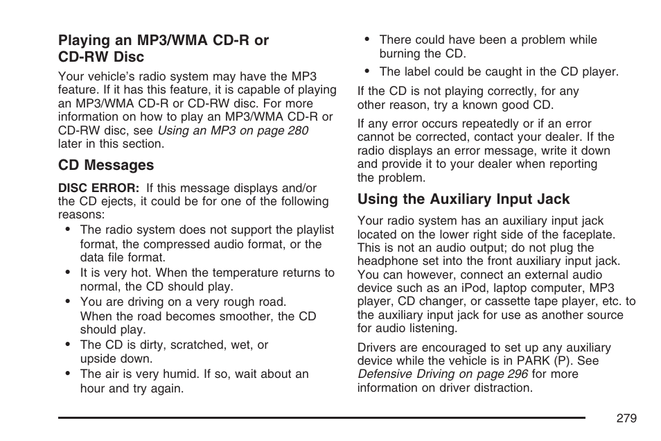 Cadillac 2007 DTS User Manual | Page 279 / 508