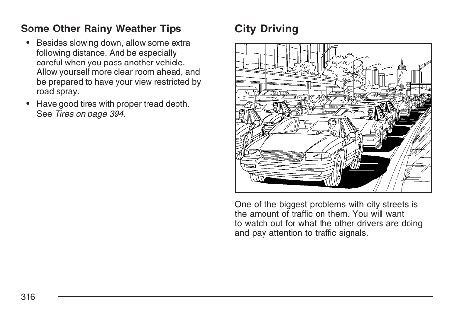 City driving | Cadillac 2007 DTS User Manual | Page 316 / 508