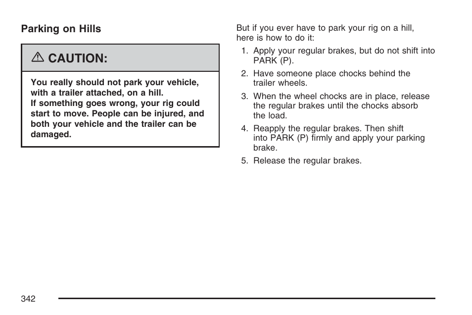 Caution | Cadillac 2007 DTS User Manual | Page 342 / 508
