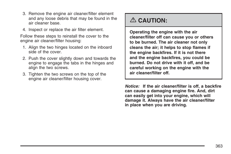 Caution | Cadillac 2007 DTS User Manual | Page 363 / 508