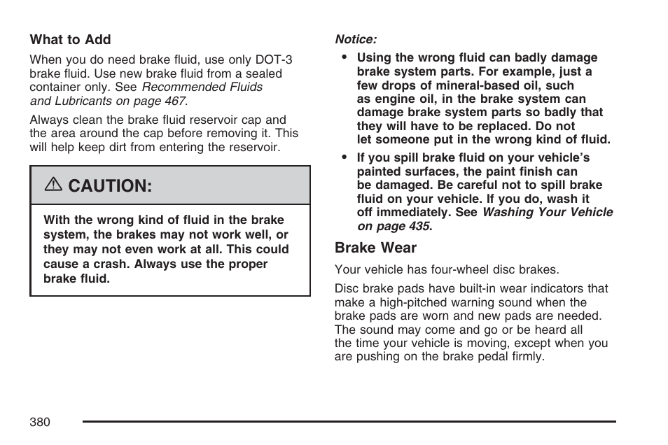 Caution | Cadillac 2007 DTS User Manual | Page 380 / 508