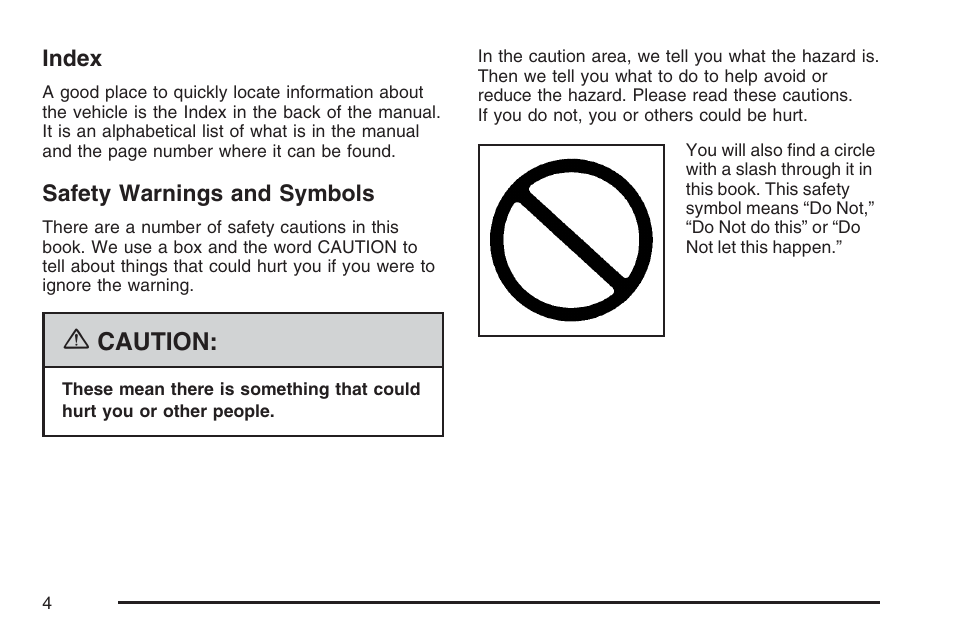 Caution | Cadillac 2007 DTS User Manual | Page 4 / 508