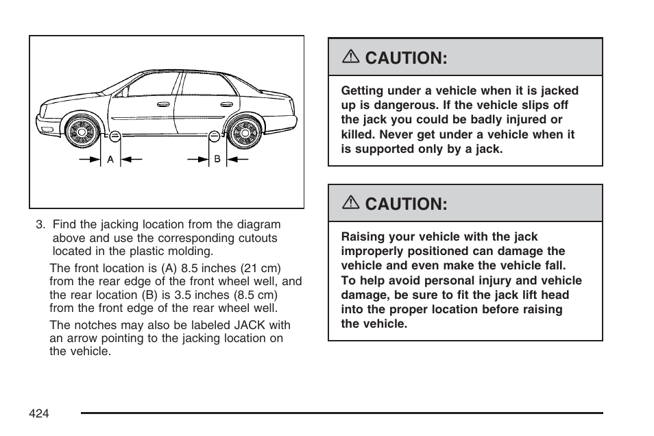 Caution | Cadillac 2007 DTS User Manual | Page 424 / 508