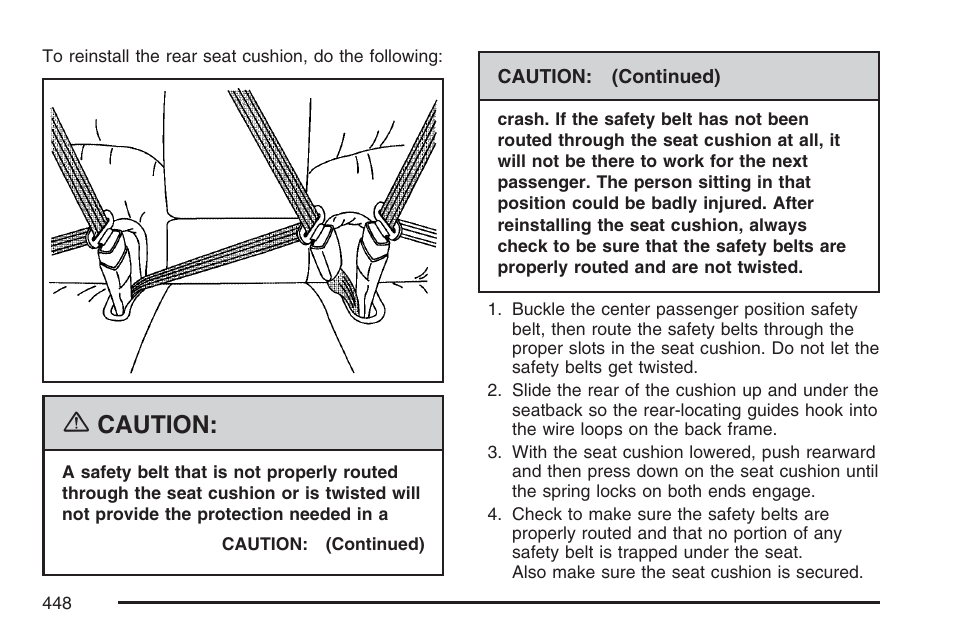 Caution | Cadillac 2007 DTS User Manual | Page 448 / 508