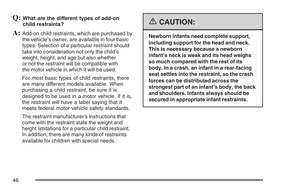 Caution | Cadillac 2007 DTS User Manual | Page 46 / 508