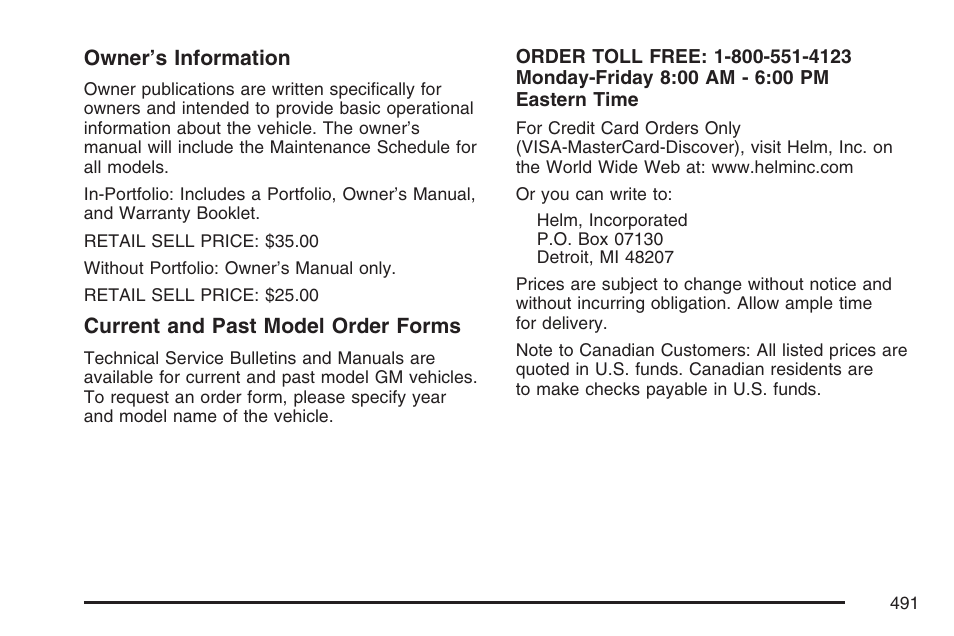 Cadillac 2007 DTS User Manual | Page 491 / 508