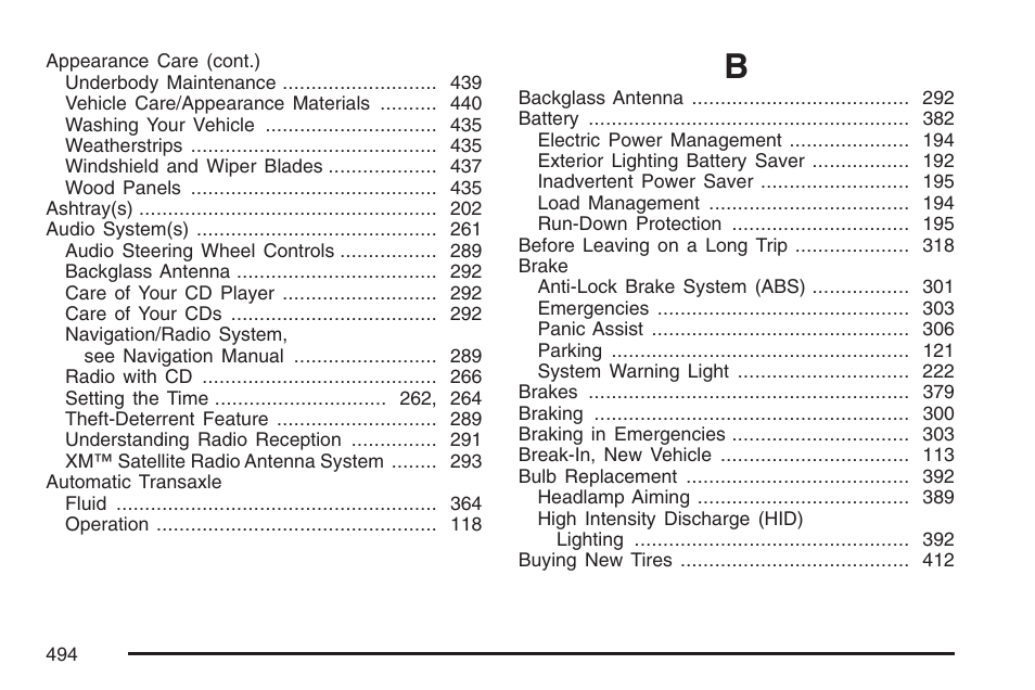 Cadillac 2007 DTS User Manual | Page 494 / 508