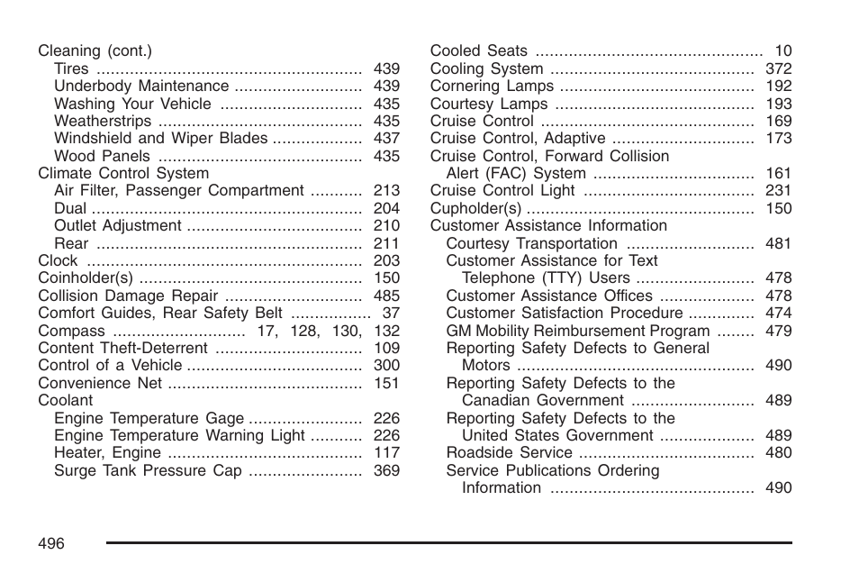 Cadillac 2007 DTS User Manual | Page 496 / 508