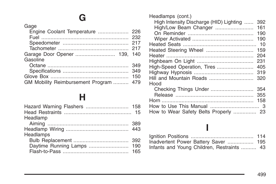 Cadillac 2007 DTS User Manual | Page 499 / 508