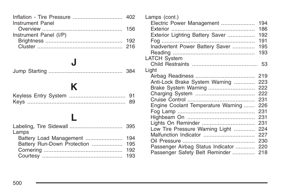 Cadillac 2007 DTS User Manual | Page 500 / 508
