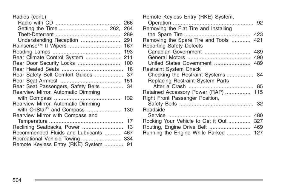 Cadillac 2007 DTS User Manual | Page 504 / 508