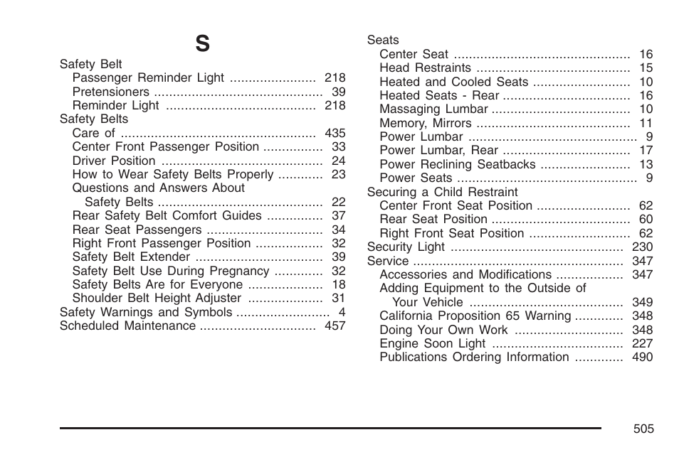 Cadillac 2007 DTS User Manual | Page 505 / 508