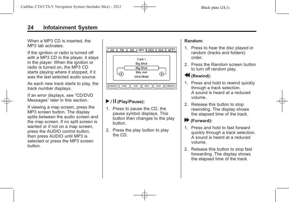 Cadillac CTS User Manual | Page 24 / 76