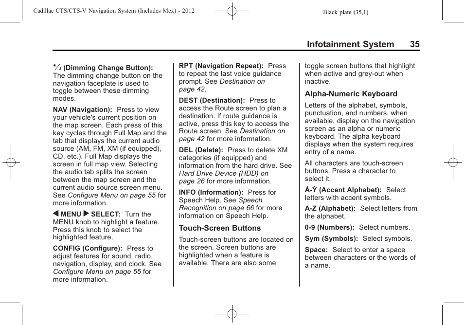 Cadillac CTS User Manual | Page 35 / 76