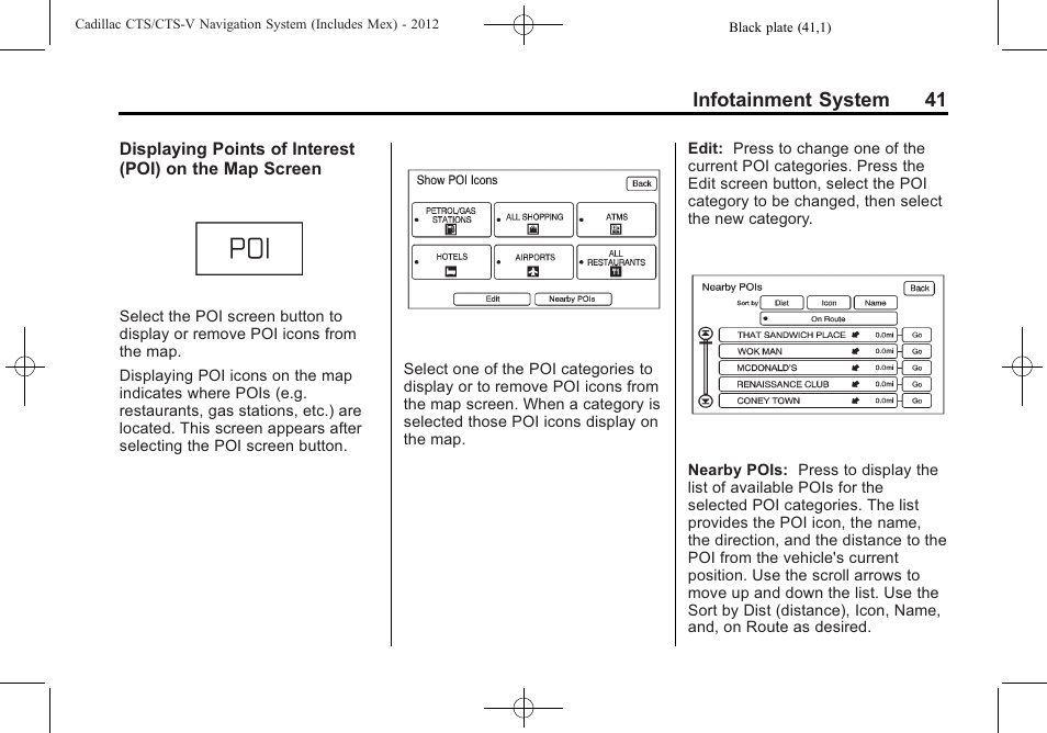 Infotainment system 41 | Cadillac CTS User Manual | Page 41 / 76