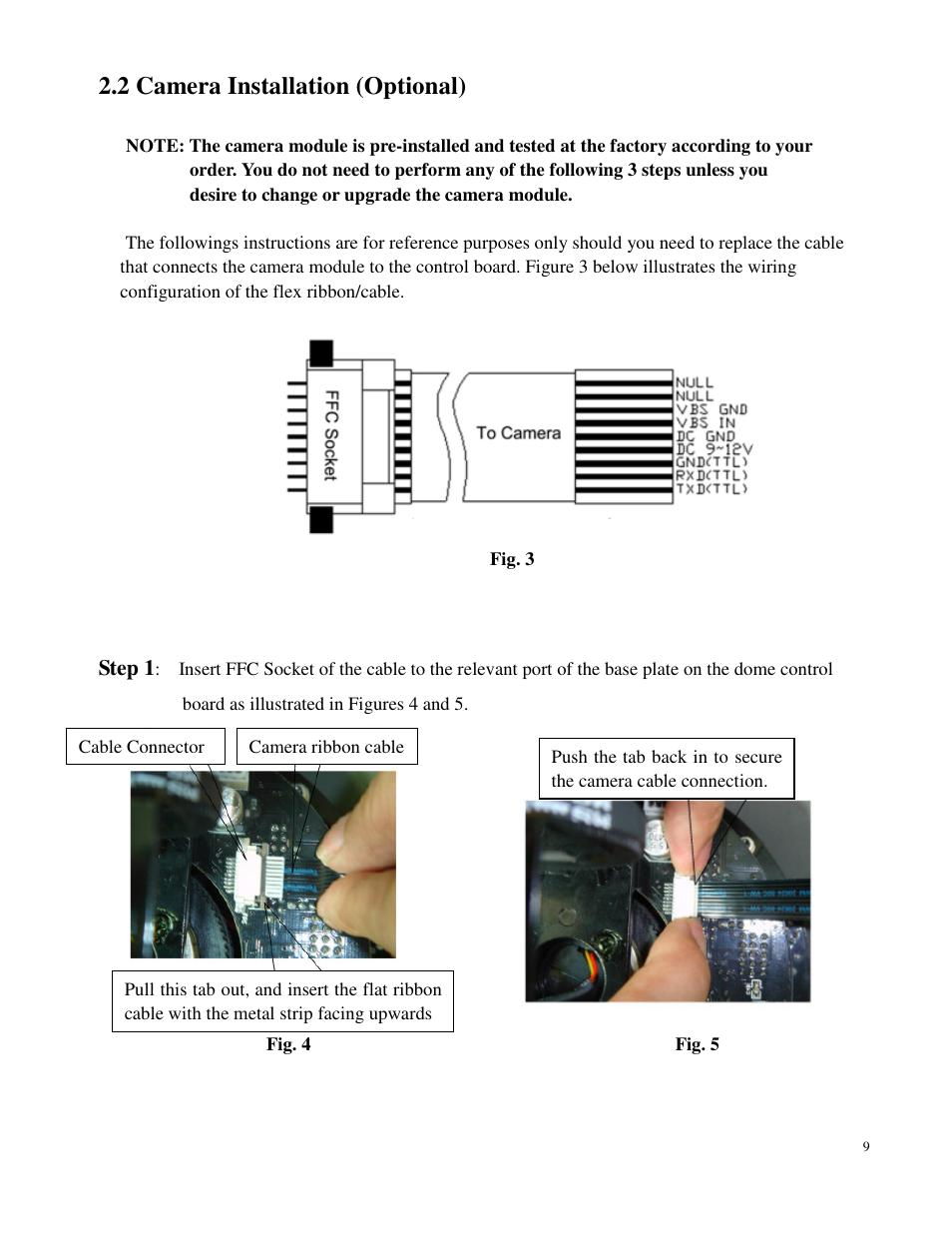 2 camera installation (optional) | Costar CDC2500MI User Manual | Page 10 / 35
