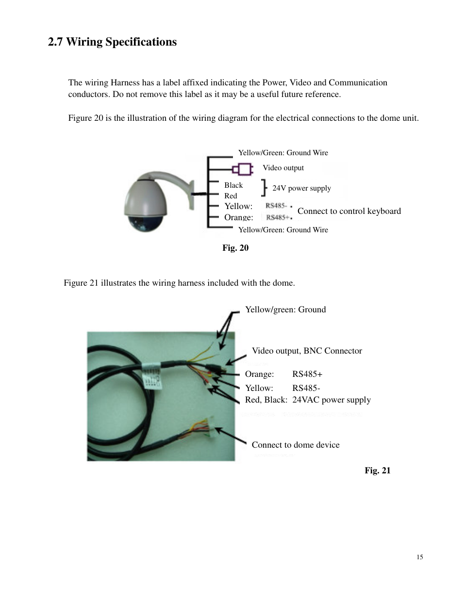 7 wiring specifications | Costar CDC2500MI User Manual | Page 16 / 35