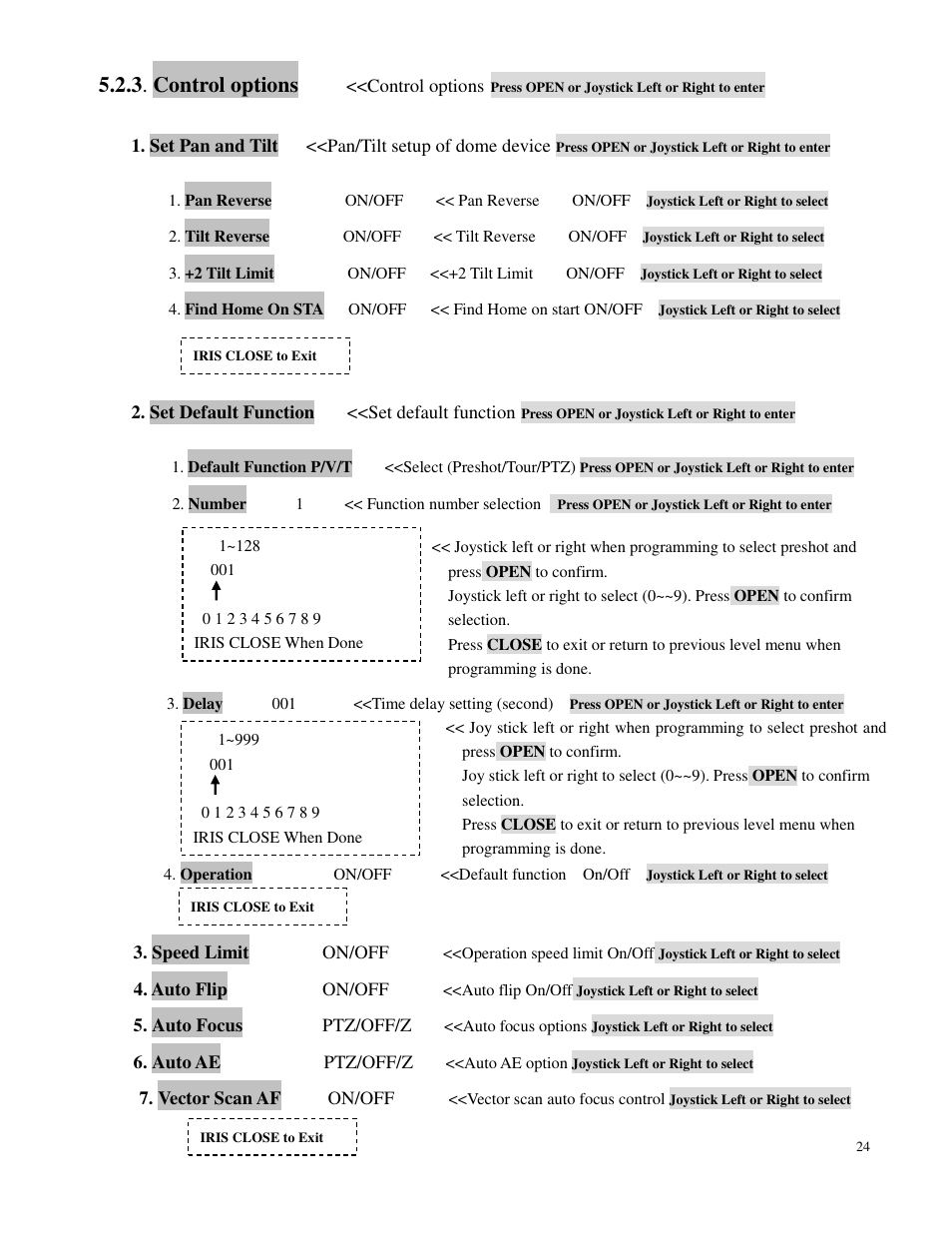 3 . control options | Costar CDC2500MI User Manual | Page 25 / 35