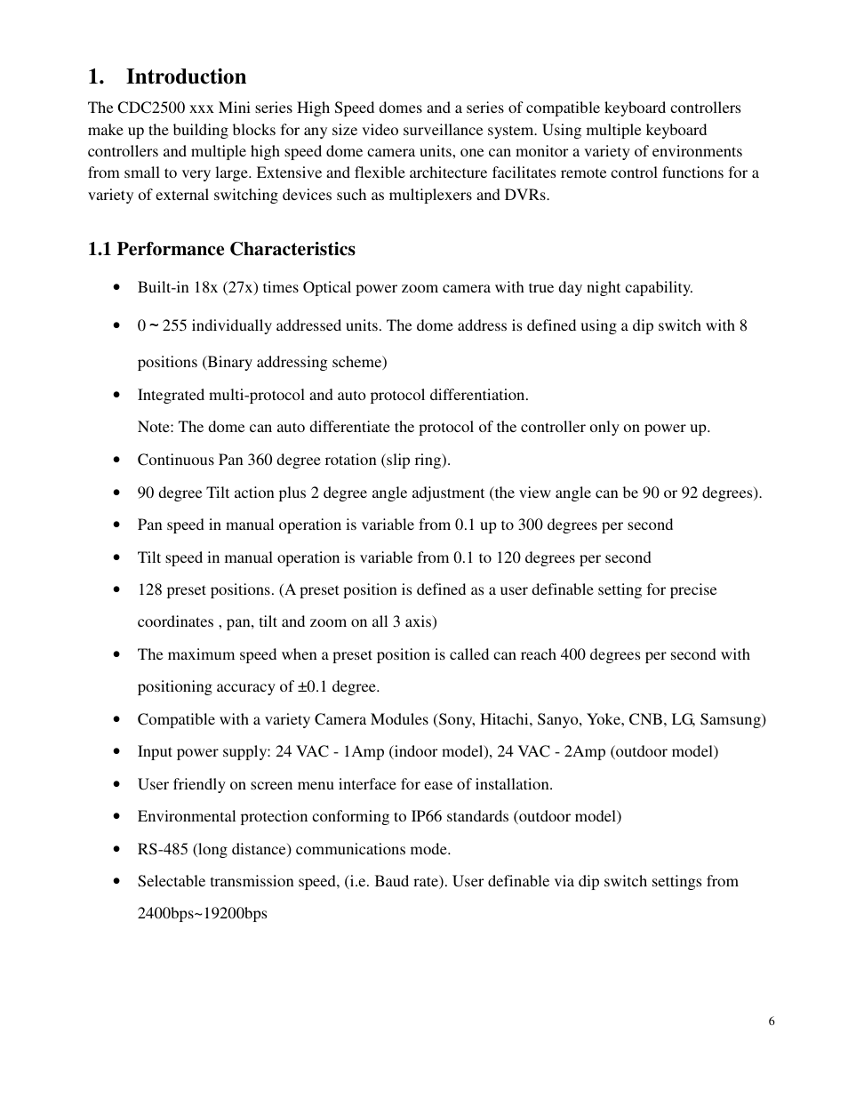 Introduction | Costar CDC2500MI User Manual | Page 7 / 35