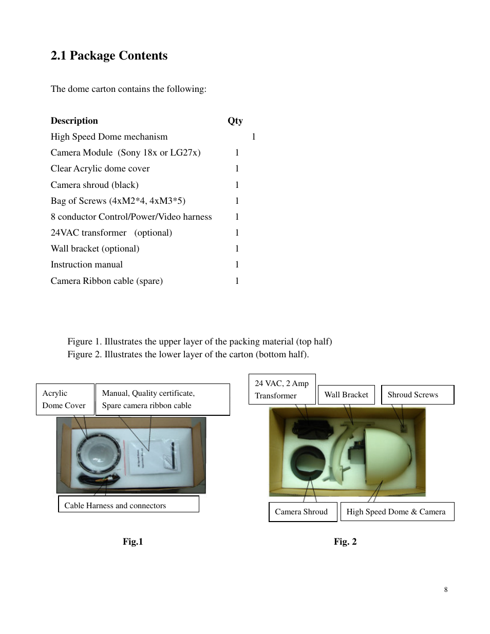 1 package contents | Costar CDC2500MI User Manual | Page 9 / 35