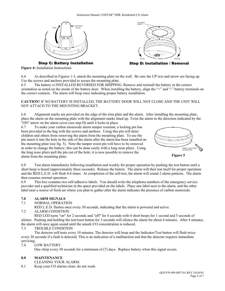 Costar 9SIR User Manual | Page 5 / 7