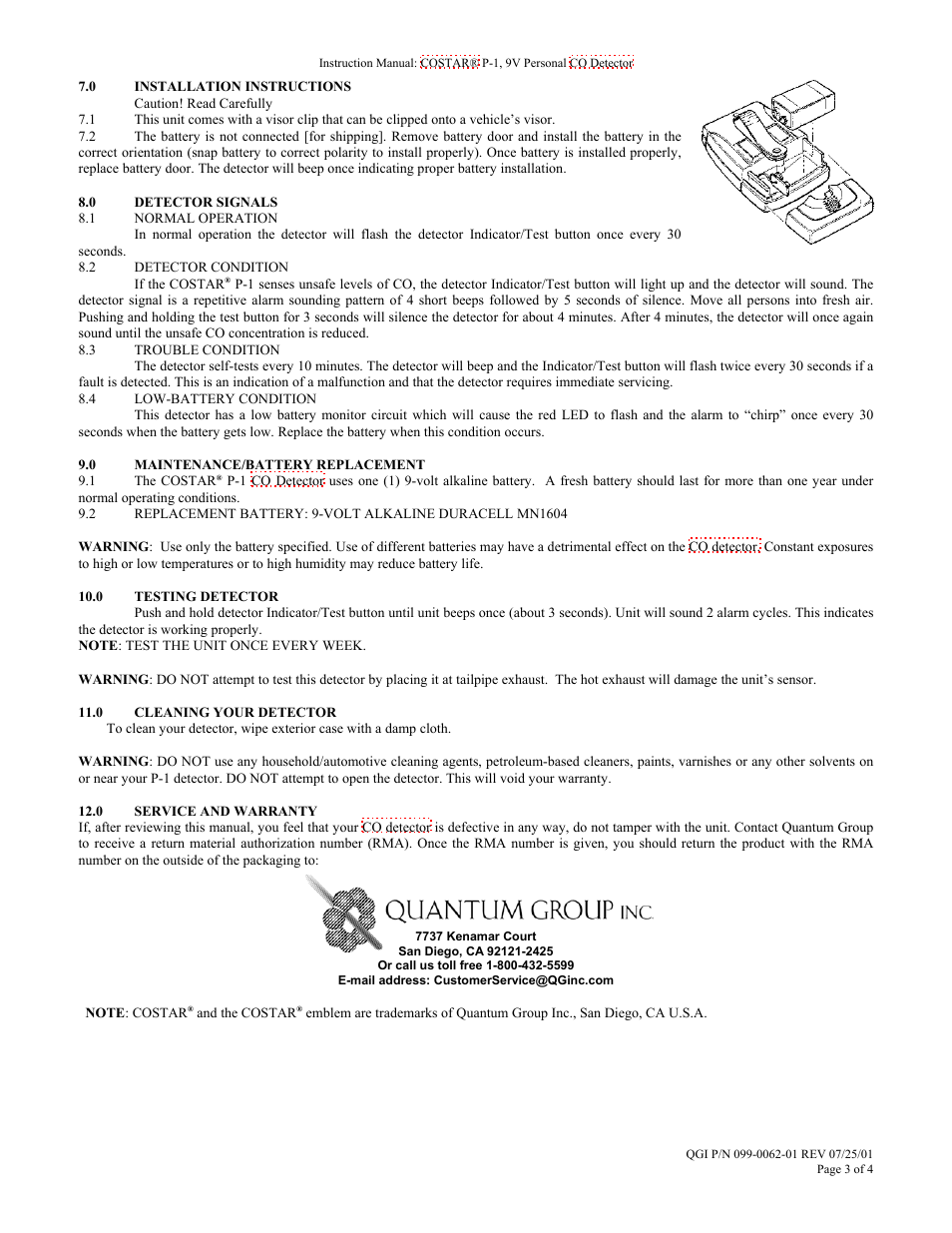 Costar P-1 User Manual | Page 3 / 4