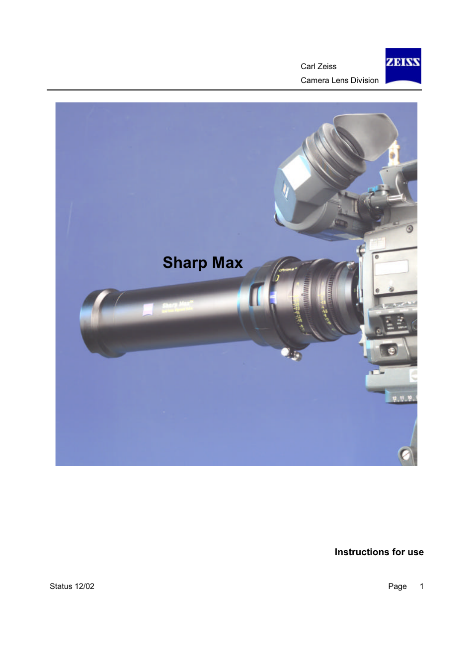 Carl Zeiss Camera Lens User Manual | 11 pages