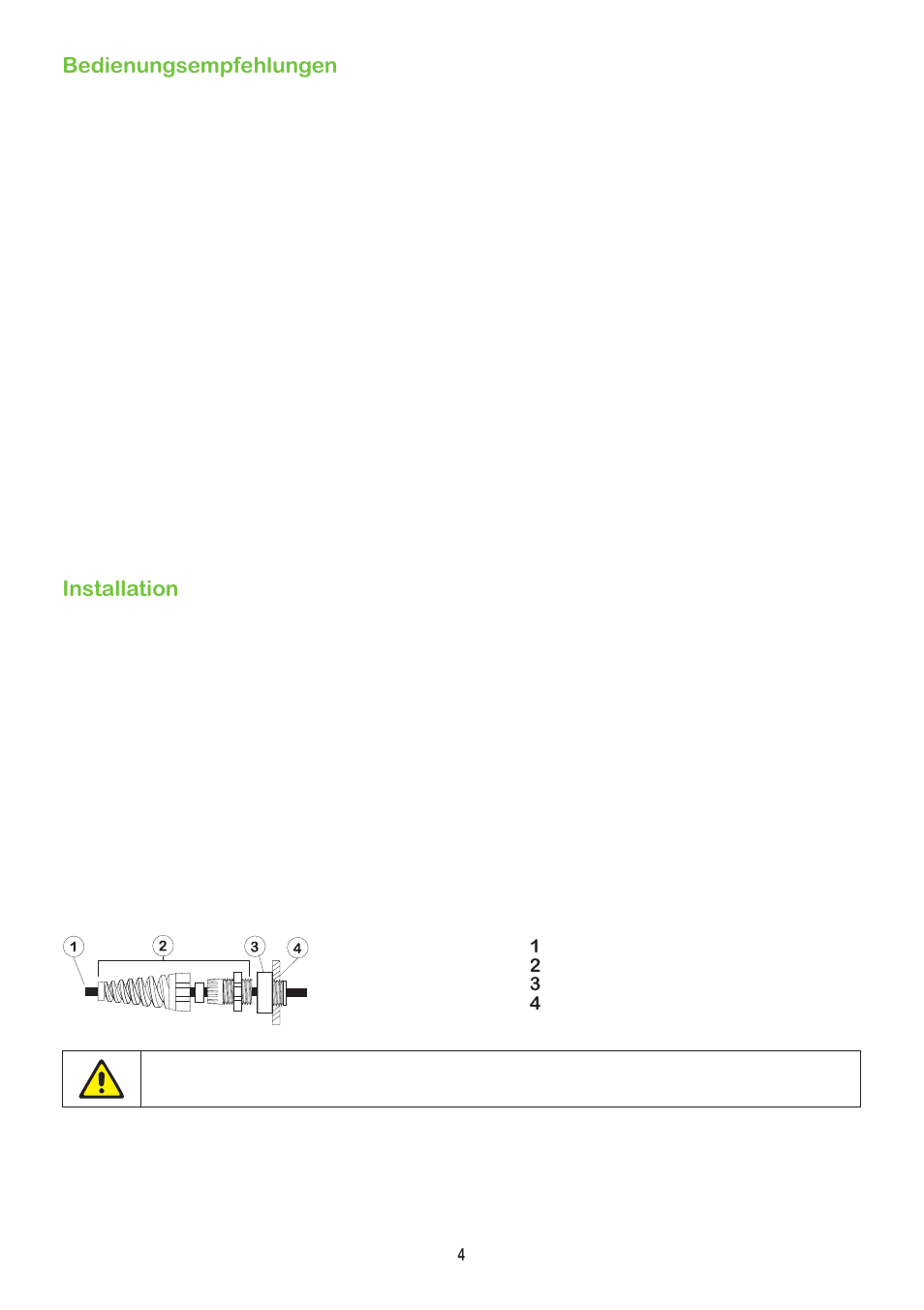 Bedienungsempfehlungen, Installation | Watson-Marlow 504Du User Manual | Page 4 / 31