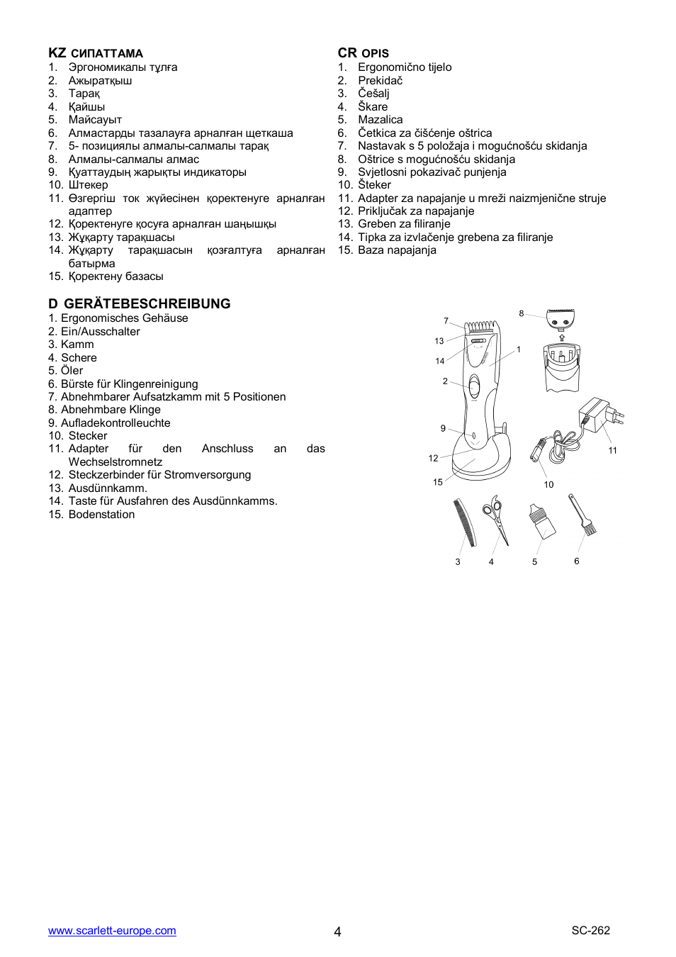 Scarlett SC-262 User Manual | Page 4 / 23