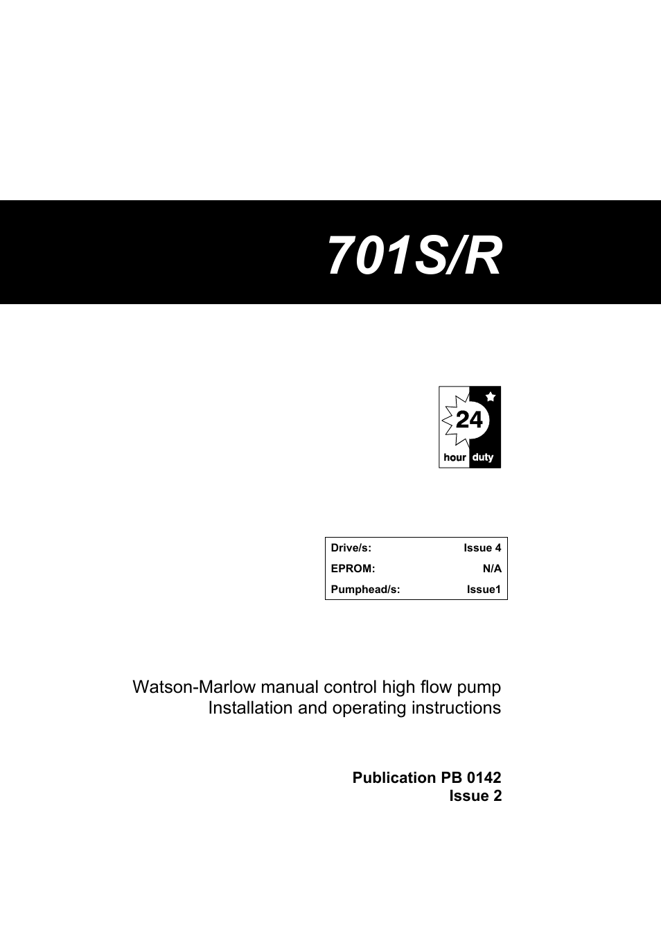 Watson-Marlow 701S/R User Manual | 16 pages