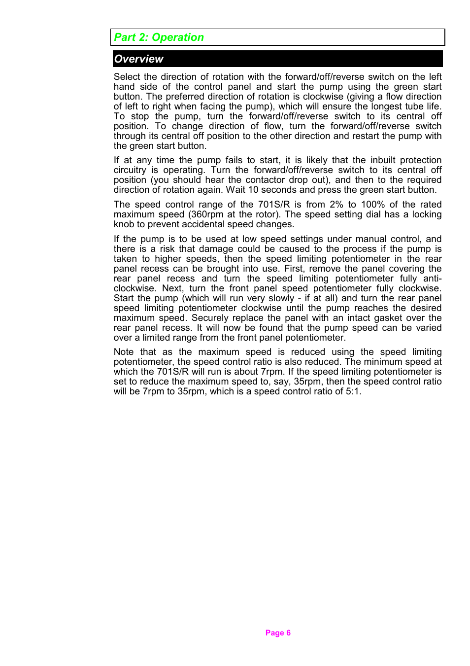 Watson-Marlow 701S/R User Manual | Page 6 / 16