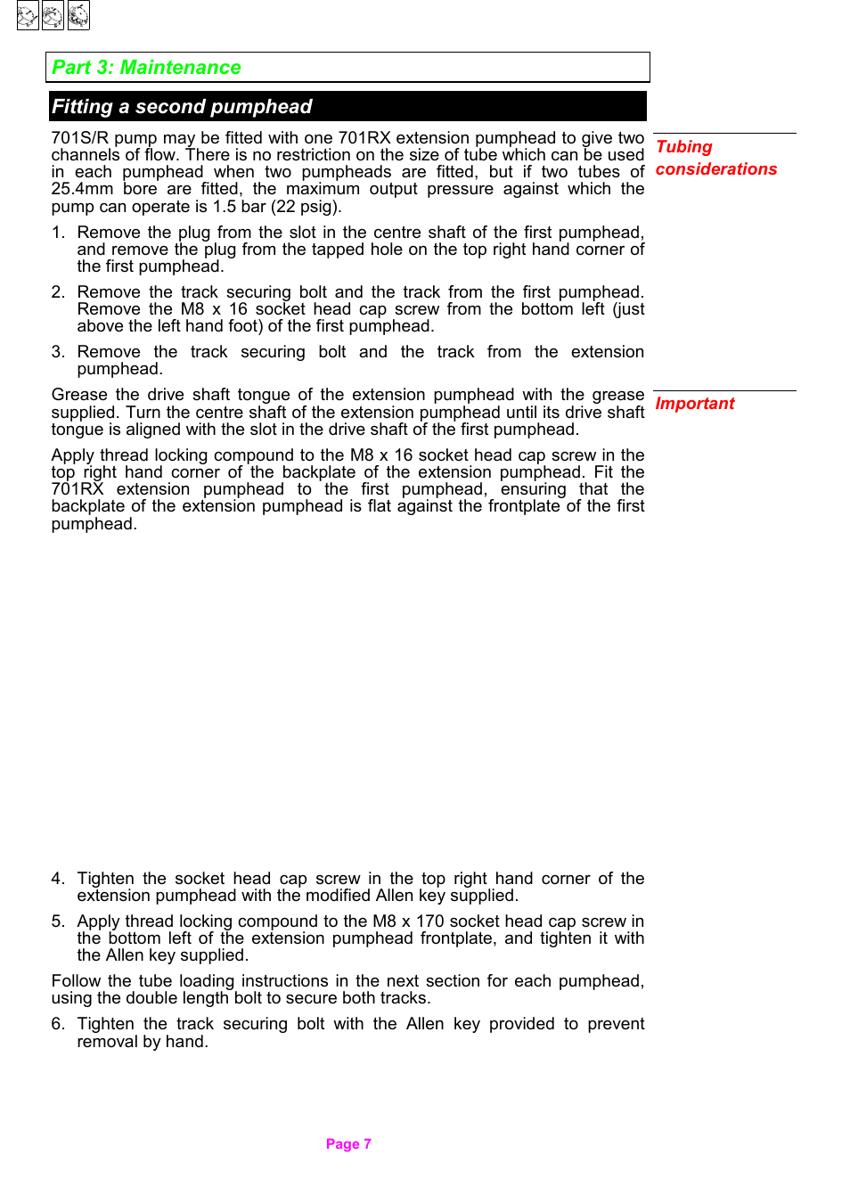 Watson-Marlow 701S/R User Manual | Page 7 / 16