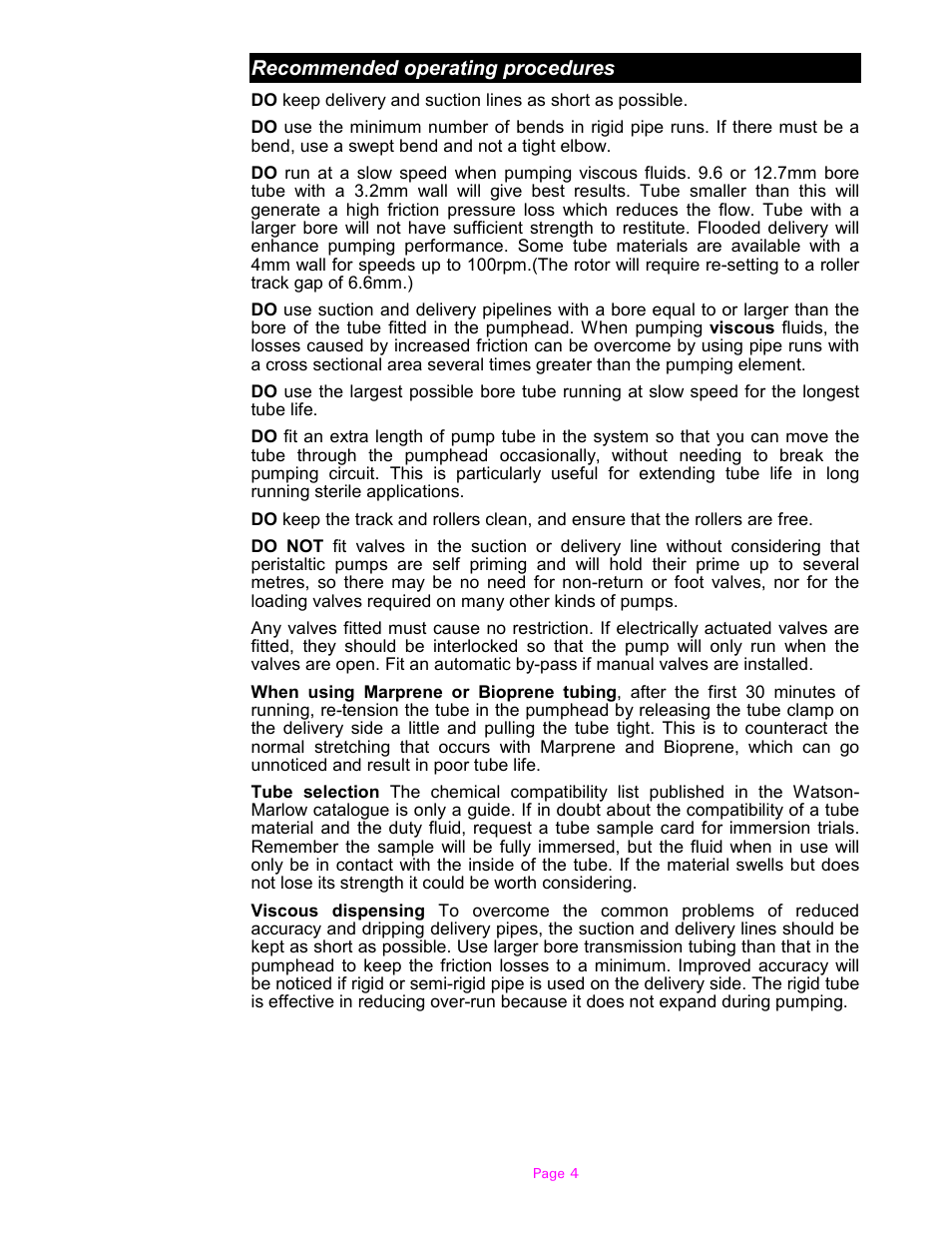 Watson-Marlow 604S/R User Manual | Page 4 / 12