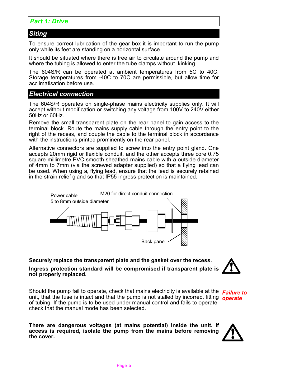 Watson-Marlow 604S/R User Manual | Page 5 / 12