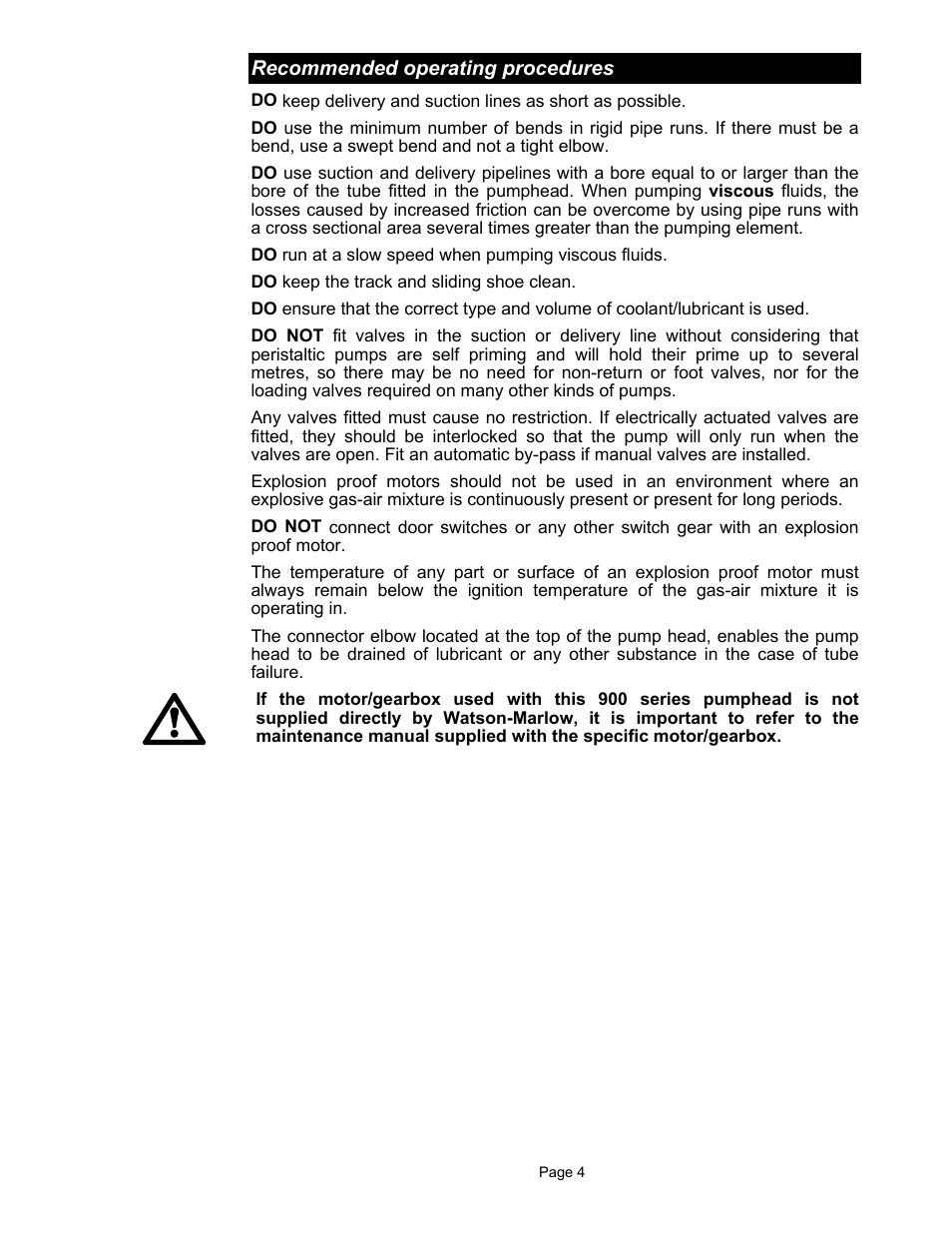 Watson-Marlow 900 Series User Manual | Page 4 / 20