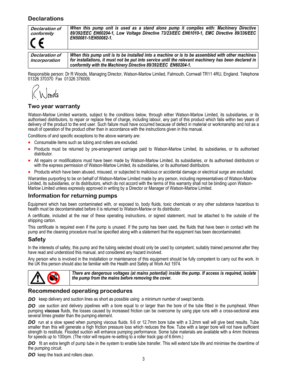 Watson-Marlow 605Di User Manual | Page 4 / 17