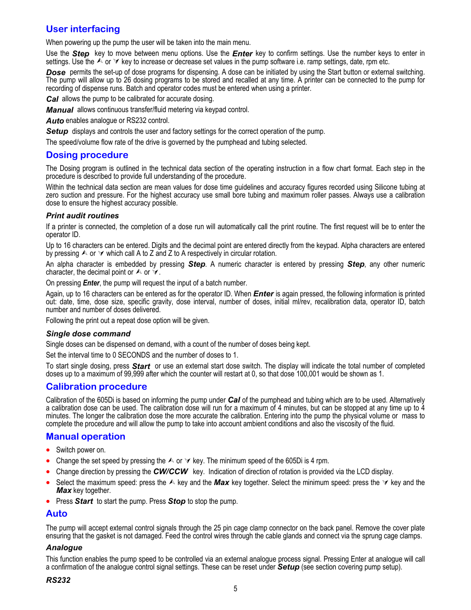Watson-Marlow 605Di User Manual | Page 6 / 17