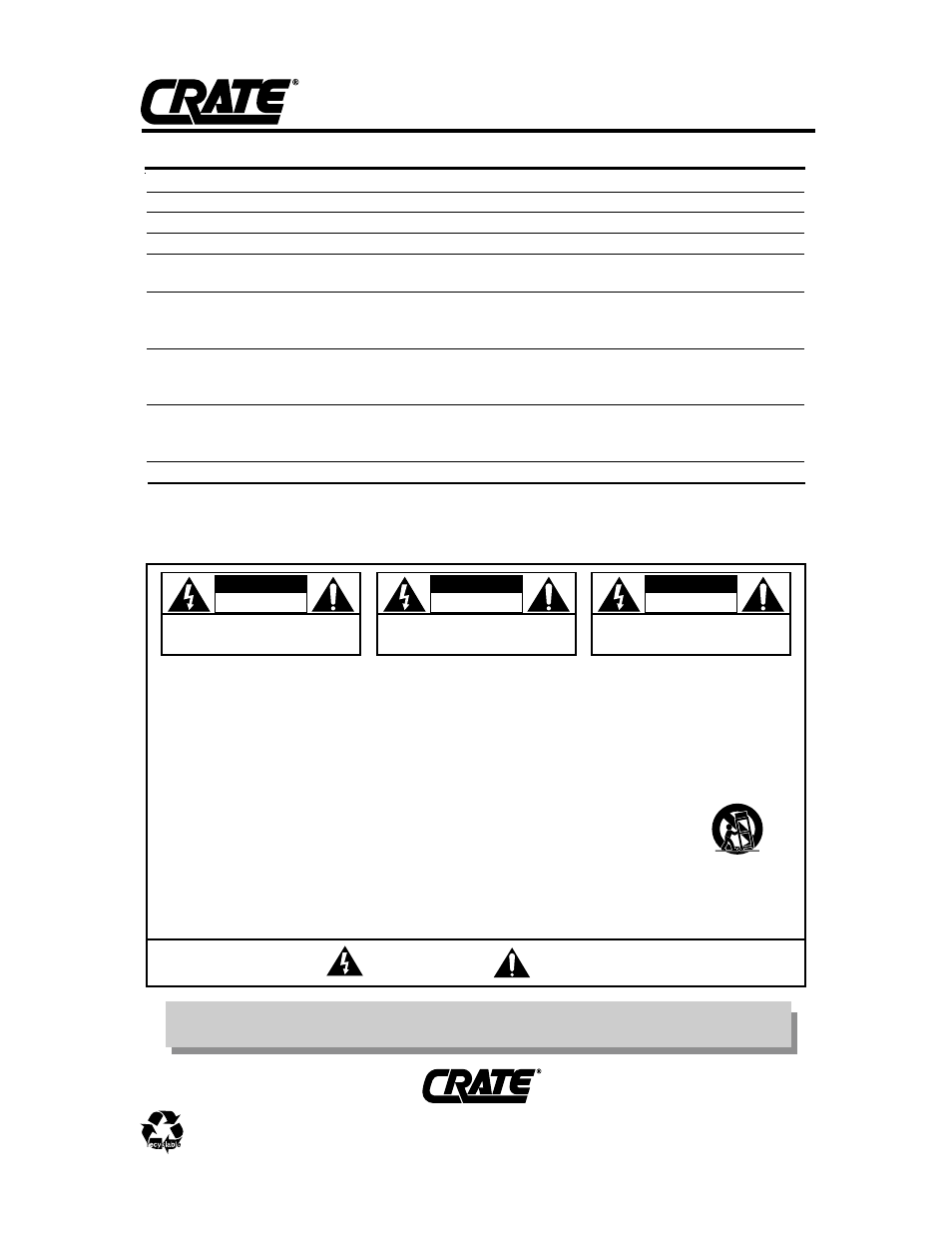 Gfx-65 amplifier, Gfx-65 technical specifications | Crate Amplifiers GFX-65 User Manual | Page 4 / 4