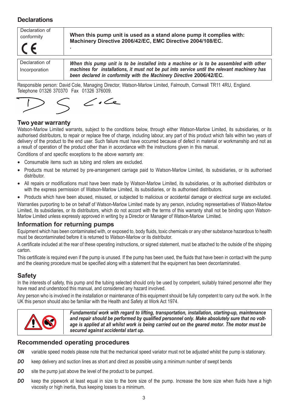 Watson-Marlow 501CC User Manual | Page 3 / 17