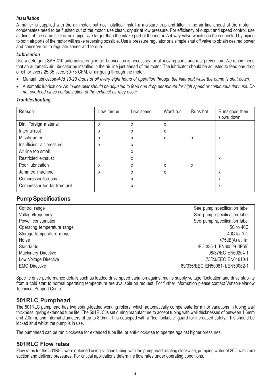 Watson-Marlow 501CC User Manual | Page 6 / 17