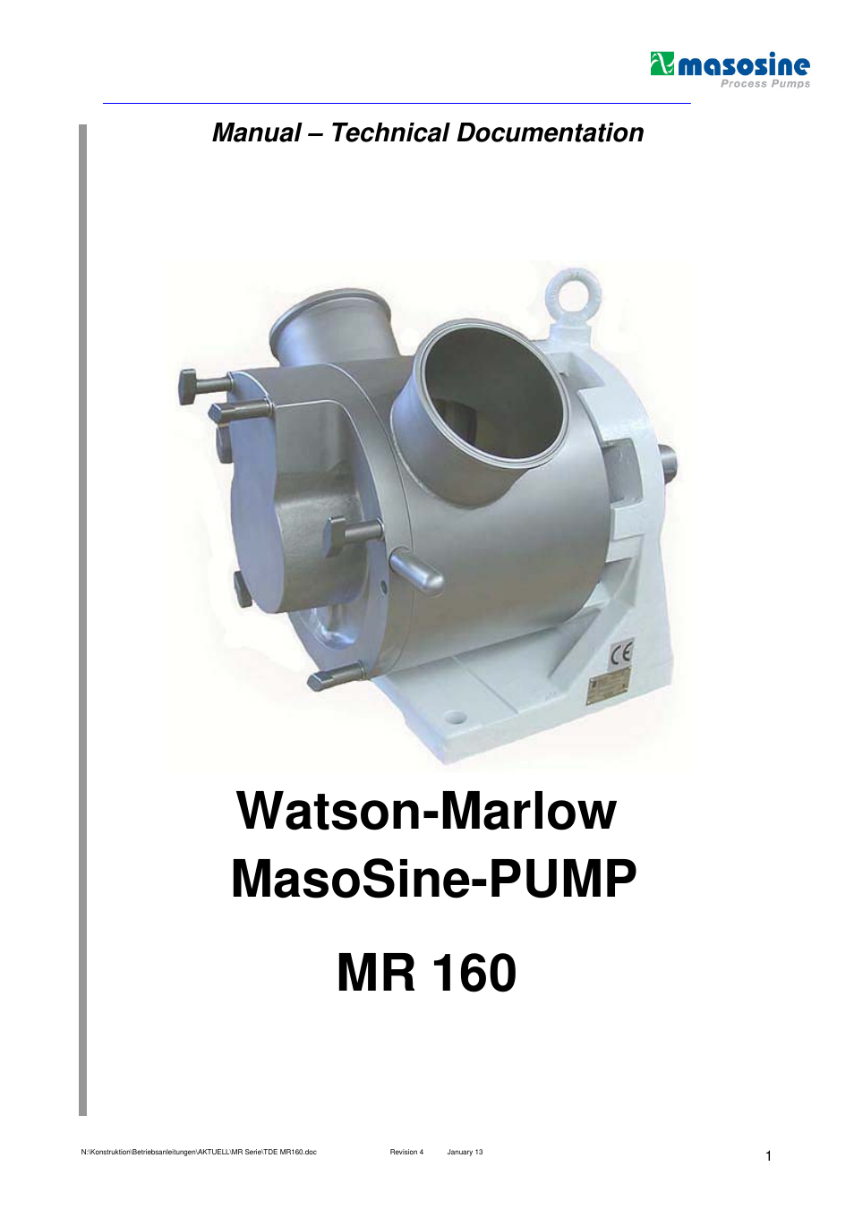 Watson-Marlow MR 160 User Manual | 24 pages