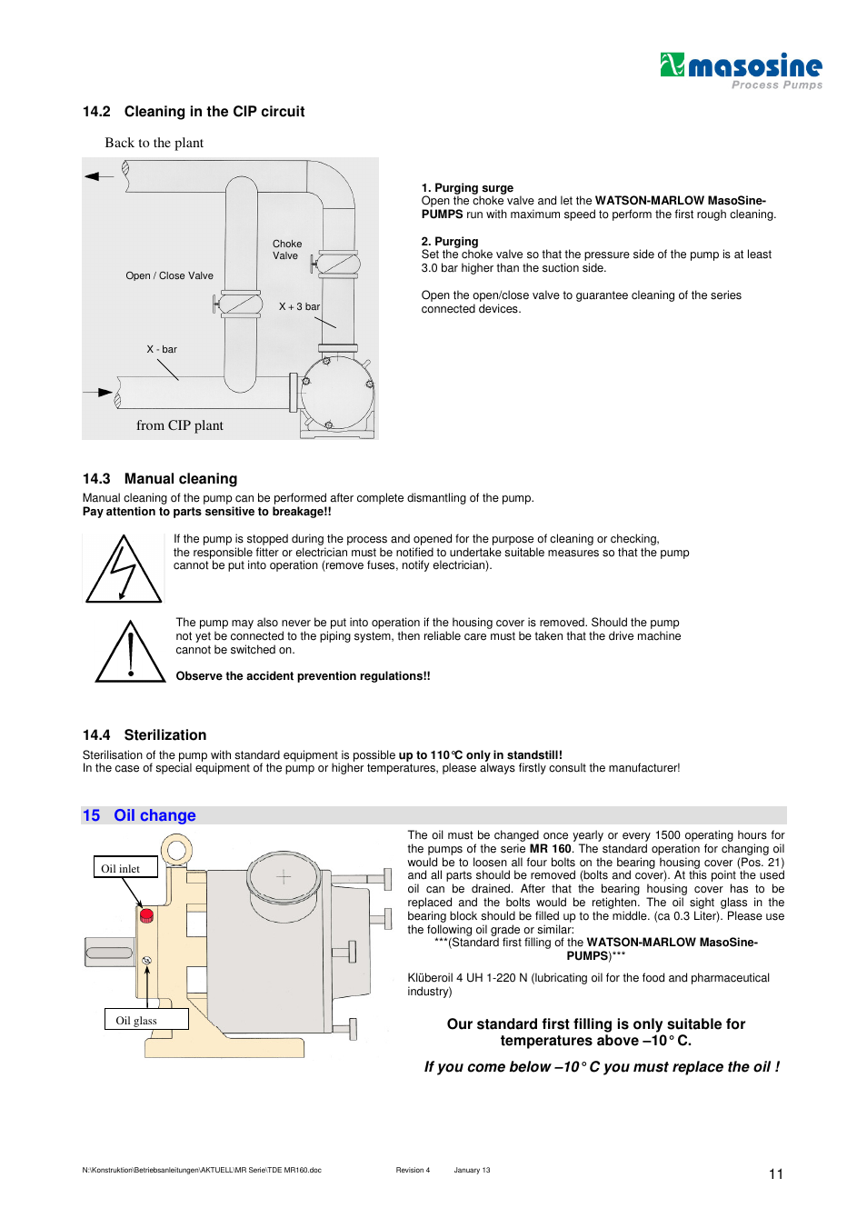 15 oil change | Watson-Marlow MR 160 User Manual | Page 11 / 24
