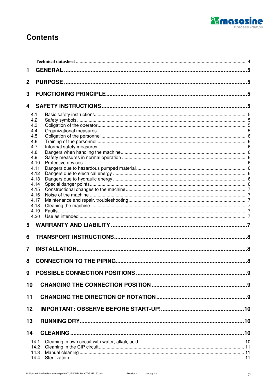 Watson-Marlow MR 160 User Manual | Page 2 / 24