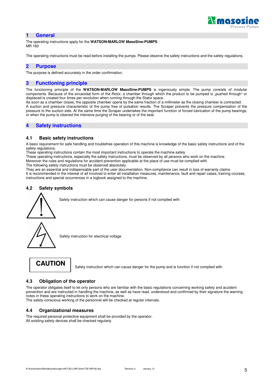 Watson-Marlow MR 160 User Manual | Page 5 / 24