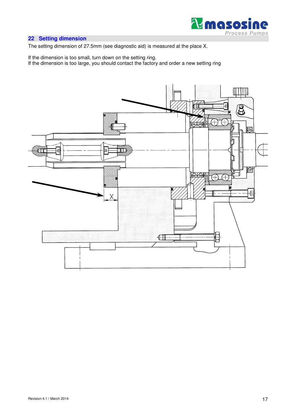 22 setting dimension | Watson-Marlow SPS 600 User Manual | Page 17 / 31